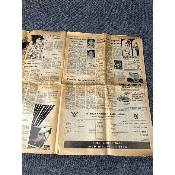 Vtg Newspaper Bangkok Post October 17, 1968 Agreement Near on Vietnam Bomb Halt - Picture 5 of 11